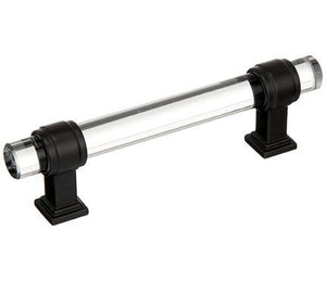 Amerock Cabinet Pull Clear/Black Bronze 3-3/4 inch (96 mm) Center to Center Glacio 1 Pack Drawer Pull Drawer Handle Cabinet Hardware