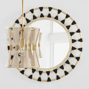 Capital Lighting 341111NP Bianca 1 Light Pendant Bleached Natural Rope and Patinaed Brass