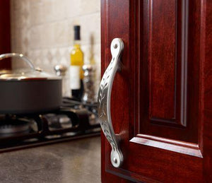 Amerock Cabinet Pull Satin Nickel 3 inch (76 mm) Center to Center Nature's Splendor 1 Pack Drawer Pull Drawer Handle Cabinet Hardware