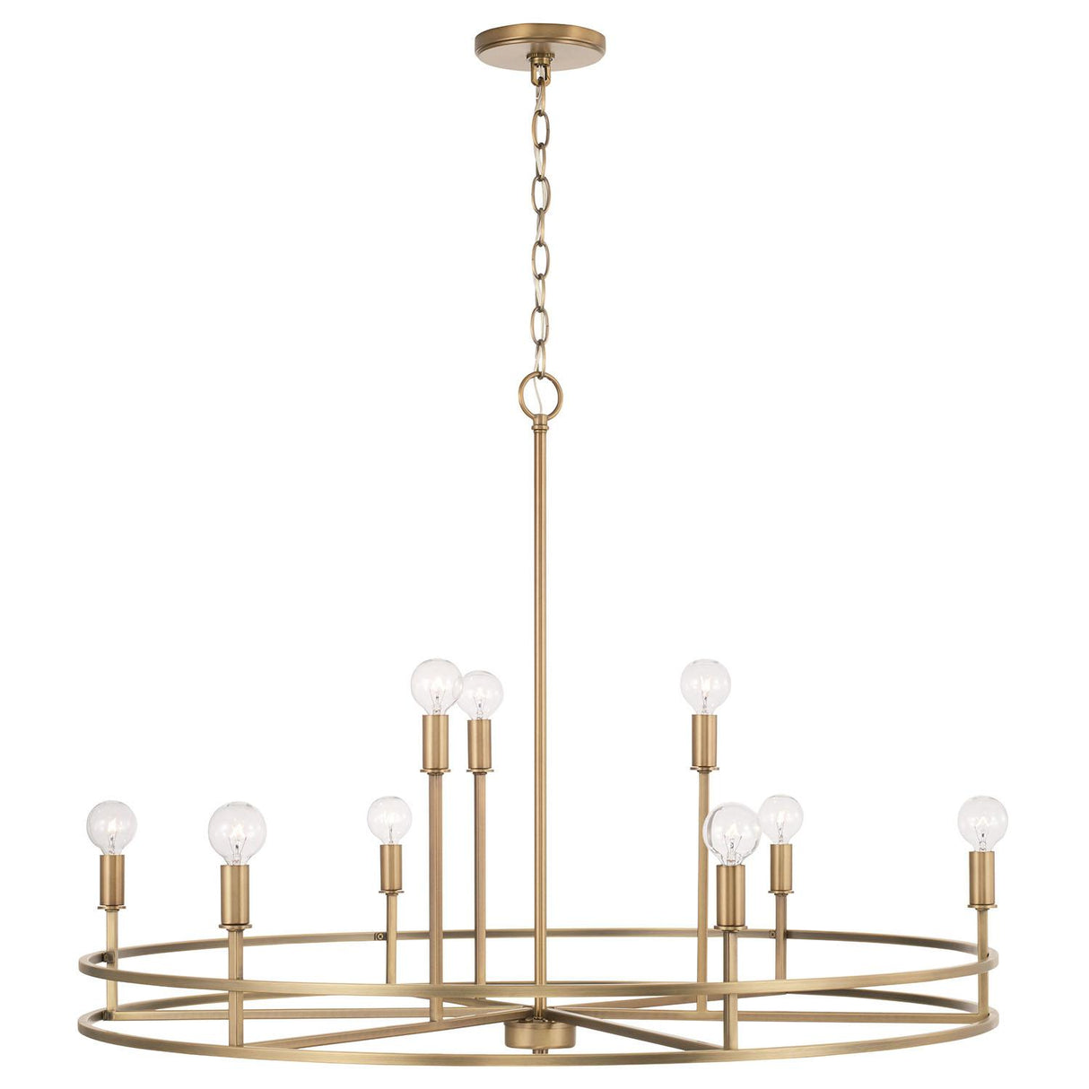 Capital Lighting 448791AD Fuller 9 Light Chandelier Aged Brass