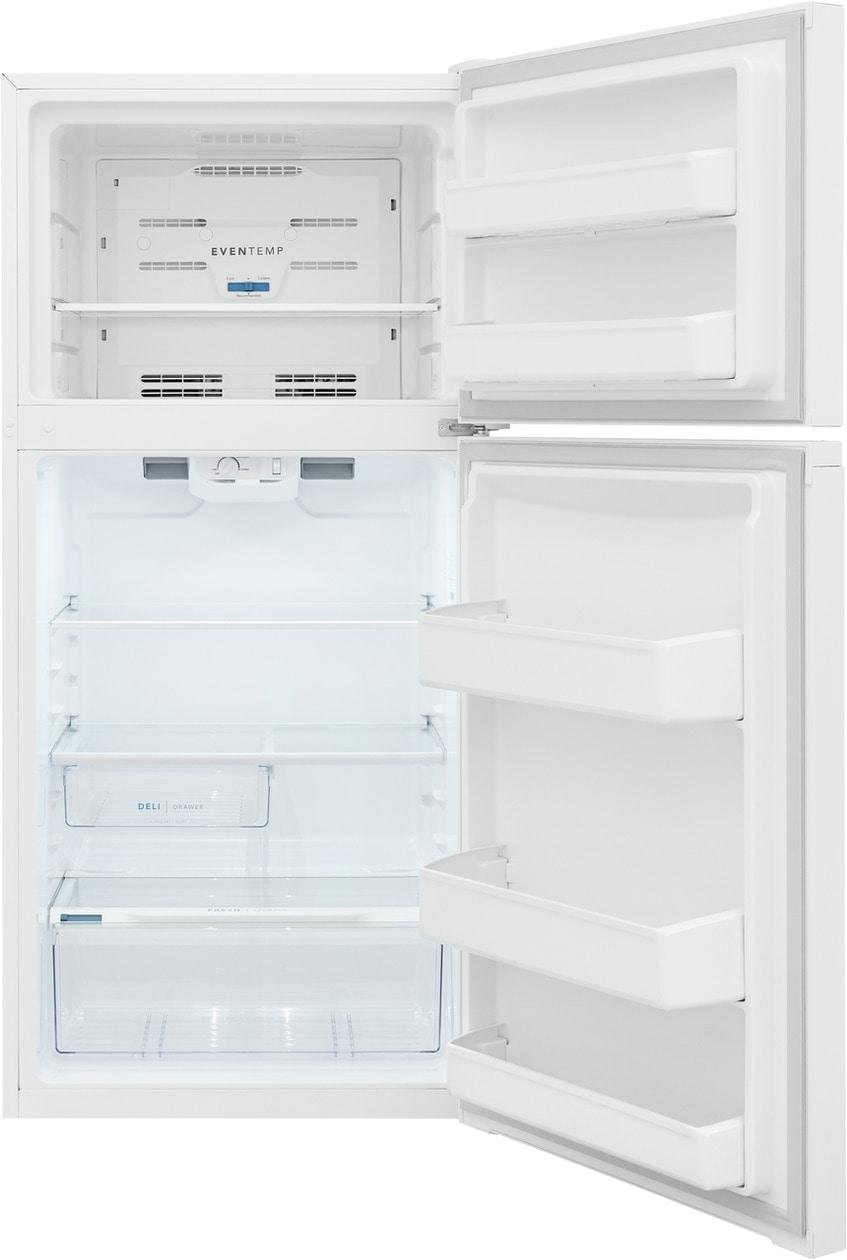 Frigidaire FFTR1425VW 13.9 CF Top Mount Refrigertor, Eventemp, Glass Shelves