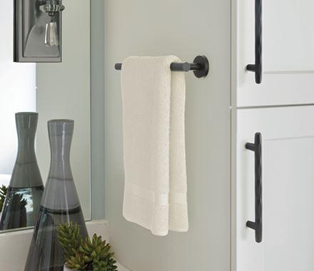 Amerock BH26546MB Matte Black Towel Bar 9 in (229 mm) Towel Rack Arrondi Bathroom Towel Holder Bathroom Hardware Bath Accessories