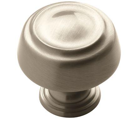 Amerock Cabinet Knob Satin Nickel 1-3/16 inch (30 mm) Diameter Kane 1 Pack Drawer Knob Cabinet Hardware