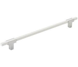 Amerock Cabinet Pull Polished Chrome/White 10-1/16 inch (256 mm) Center to Center Urbanite 1 Pack Drawer Pull Drawer Handle Cabinet Hardware