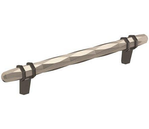 Amerock Cabinet Pull Satin Nickel/Black Chrome 6-5/16 inch (160 mm) Center-to-Center London 1 Pack Drawer Pull Drawer Handle Cabinet Hardware