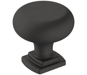 Amerock Cabinet Knob Matte Black 1-1/4 inch (32 mm) Diameter Surpass 1 Pack Drawer Knob Cabinet Hardware