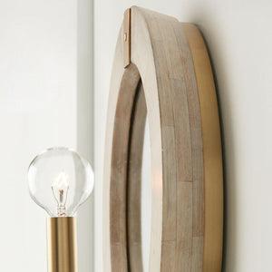 Capital Lighting 647311WS Finn 1 Light Sconce White Wash and Matte Brass