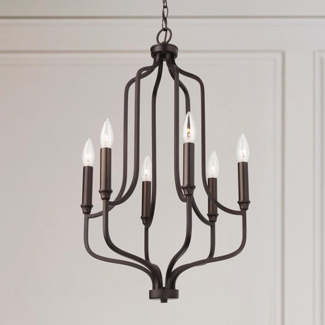 Capital Lighting 439261BZ Reeves 6 Light Chandelier Bronze