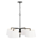 Capital Lighting 441941YA Beckham 4 Light Chandelier Glossy Black and Aged Brass