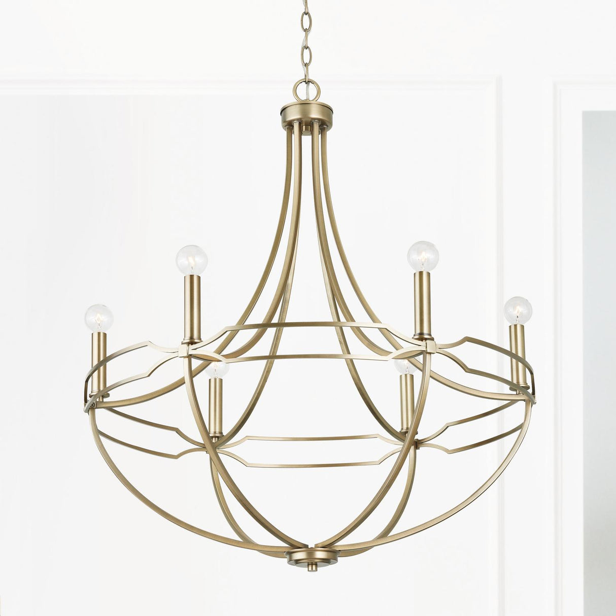 Capital Lighting 438961AD Jordyn 6 Light Chandelier Aged Brass