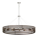 Capital Lighting 439981DN Dalton 8 Light Chandelier Dark Wood and Polished Nickel