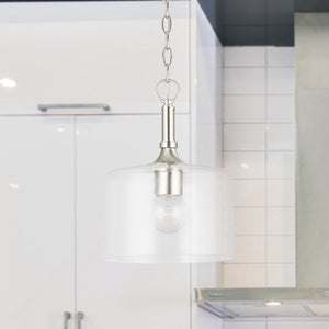 Capital Lighting 339311BN Carter 1 Light Pendant Brushed Nickel
