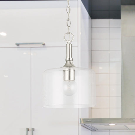 Capital Lighting 339311BN Carter 1 Light Pendant Brushed Nickel