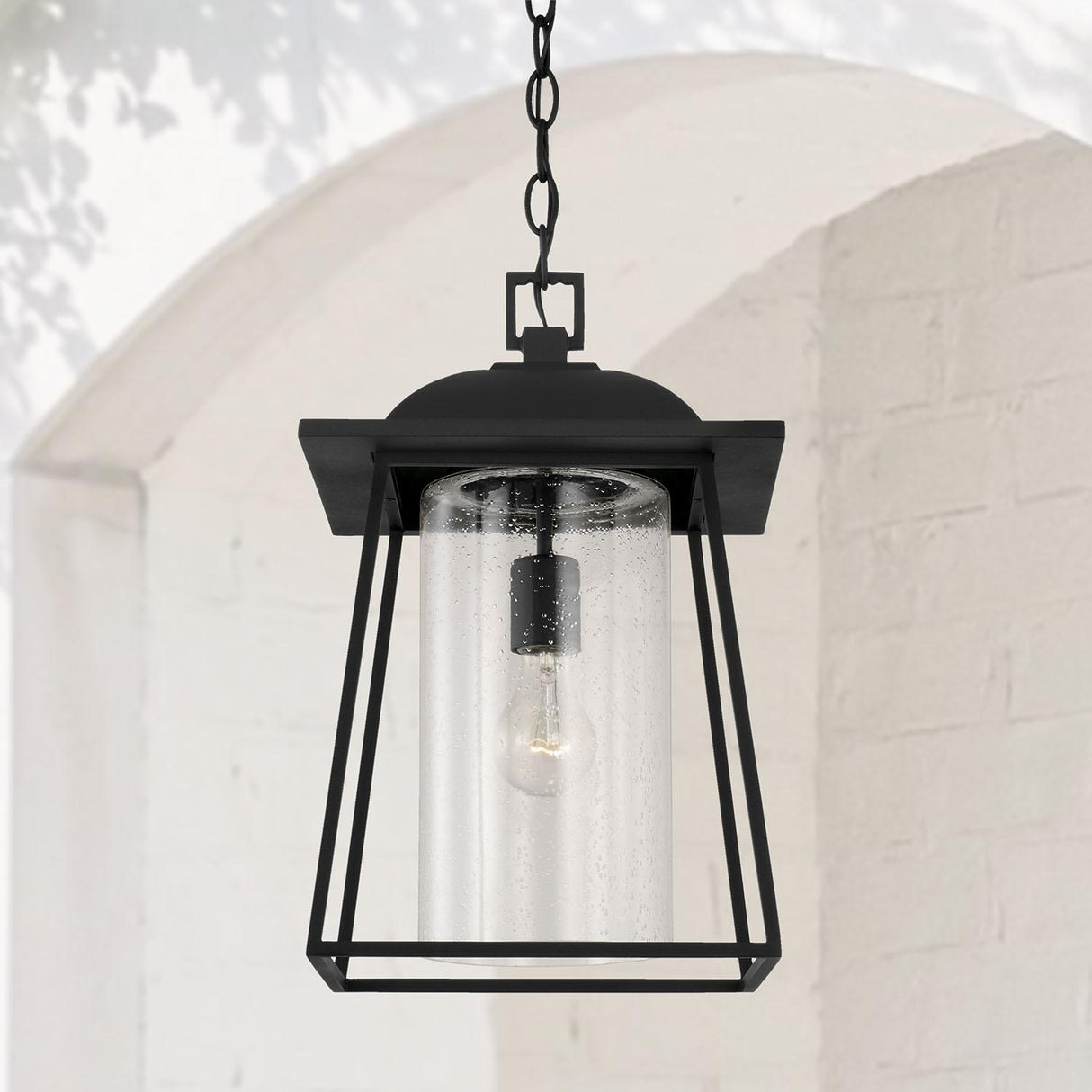 Capital Lighting 943614BK Durham 1 Light Outdoor Hanging Lantern Black