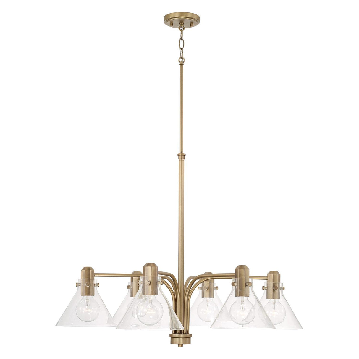 Capital Lighting 445861AD-528 Greer 6 Light Chandelier Aged Brass