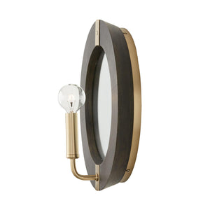 Capital Lighting 647311KR Finn 1 Light Sconce Black Stain and Matte Brass