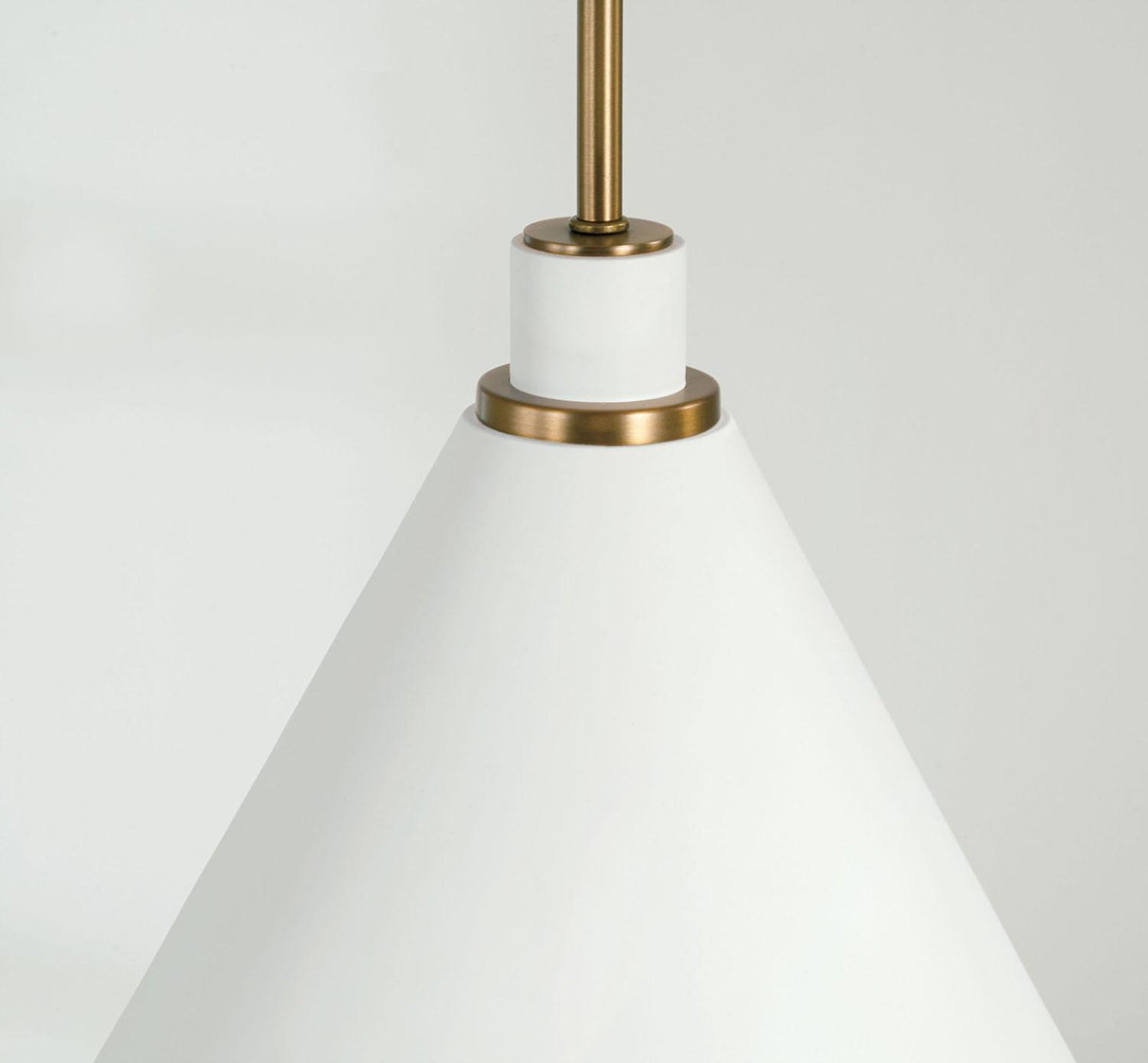 Capital Lighting 350112AW Bradley 1 Light Pendant Aged Brass and White