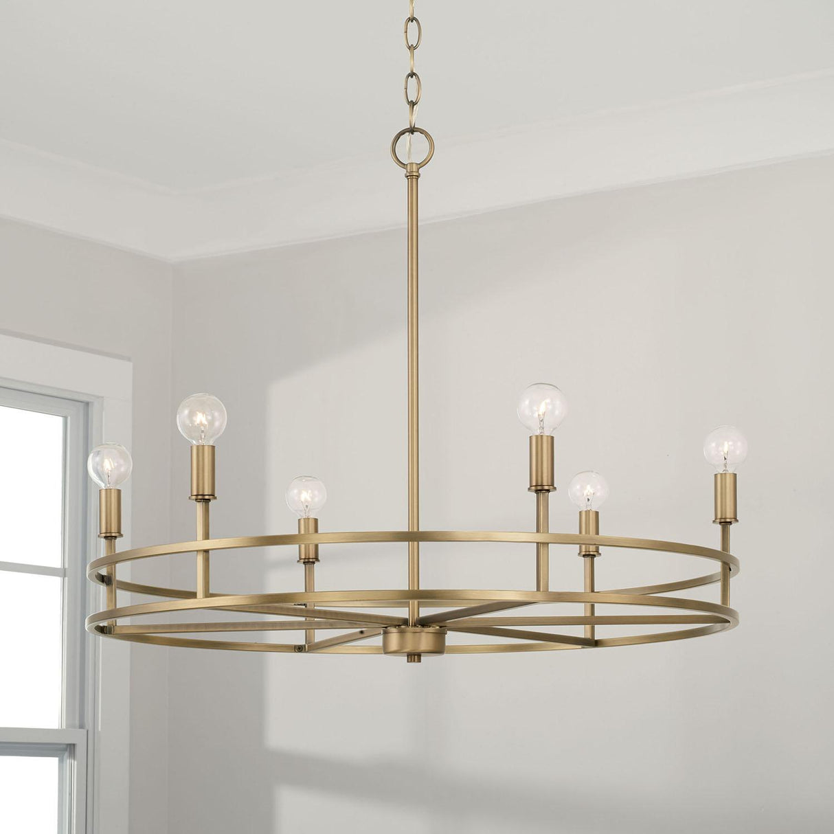 Capital Lighting 448761AD Fuller 6 Light Chandelier Aged Brass