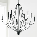 Capital Lighting 441601BI Bentley 12 Light Chandelier Black Iron