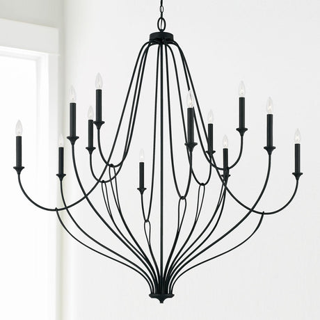 Capital Lighting 441601BI Bentley 12 Light Chandelier Black Iron