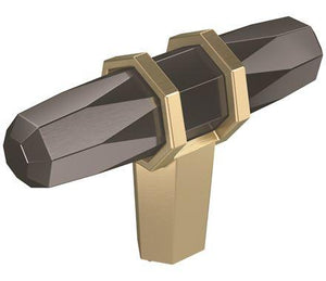 Amerock Cabinet Knob Black Chrome/Golden Champagne 2-1/2 inch (64 mm) Length London 1 Pack Drawer Knob Cabinet Hardware