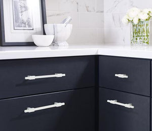 Amerock Cabinet Pull Polished Chrome/White 6-5/16 inch (160 mm) Center to Center Urbanite 1 Pack Drawer Pull Drawer Handle Cabinet Hardware