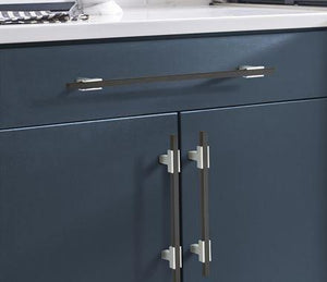 Amerock Cabinet Pull Polished Chrome/Brushed Matte Black 10-1/16 inch (256 mm) Center to Center Urbanite 1 Pack Drawer Pull Drawer Handle Cabinet Hardware