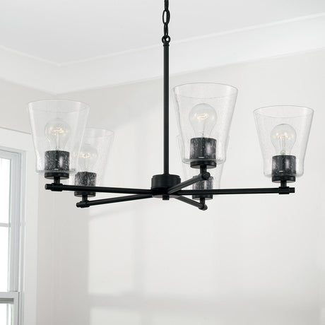 Capital Lighting 446951MB-533 Baker 5 Light Chandelier Matte Black