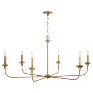 Capital Lighting 448961AD Presley 6 Light Chandelier Aged Brass