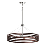 Capital Lighting 439941DN Dalton 4 Light Chandelier Dark Wood and Polished Nickel