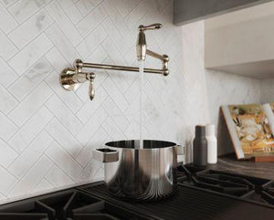Pfister Polished Nickel Port Haven Wall Mount Pot Filler GT533-TDD