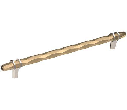 Amerock Cabinet Pull Golden Champagne/Polished Chrome 10-1/16 inch (256 mm) Center-to-Center London 1 Pack Drawer Pull Drawer Handle Cabinet Hardware