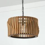 Capital Lighting 244632WK Archer 1 Light Dual Mount Semi-Flush/Pendant Light Wood and Matte Black