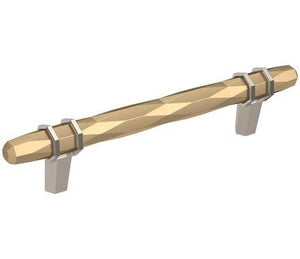 Amerock Cabinet Pull Golden Champagne/Polished Chrome 5-1/16 inch (128 mm) Center-to-Center London 1 Pack Drawer Pull Drawer Handle Cabinet Hardware