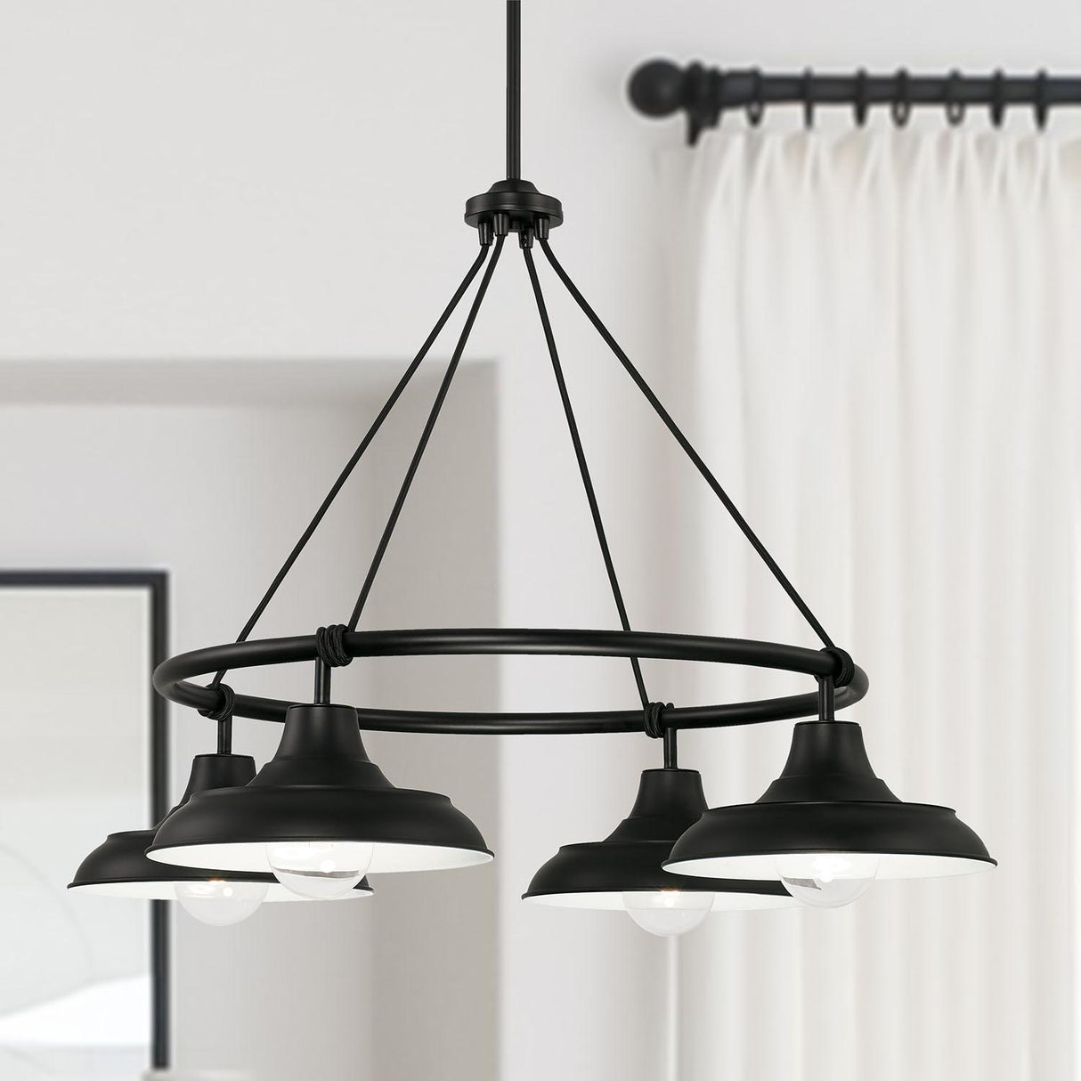 Capital Lighting 442141MB Jones 4 Light Chandelier Matte Black