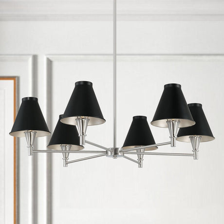 Capital Lighting 441561BT-699 Benson 6 Light Chandelier Black Tie