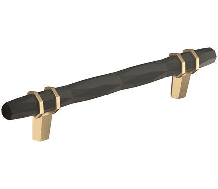 Amerock Cabinet Pull Black Bronze/Golden Champagne 5-1/16 inch (128 mm) Center-to-Center London 1 Pack Drawer Pull Drawer Handle Cabinet Hardware