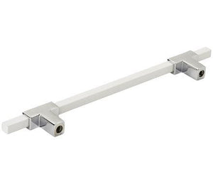 Amerock Cabinet Pull Polished Chrome/White 6-5/16 inch (160 mm) Center to Center Urbanite 1 Pack Drawer Pull Drawer Handle Cabinet Hardware