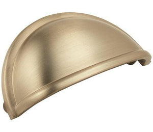 Amerock Cabinet Cup Pull Golden Champagne 3 inch (76 mm) Center to Center Cup Pulls 1 Pack Drawer Pull Drawer Handle Cabinet Hardware