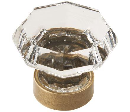 Amerock Cabinet Knob Clear/Gilded Bronze 1-5/16 inch (33 mm) Diameter Traditional Classics 1 Pack Drawer Knob Cabinet Hardware