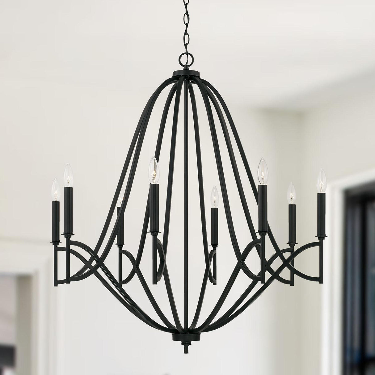 Capital Lighting 442381MB-701 Sylvia 8 Light Chandelier Matte Black