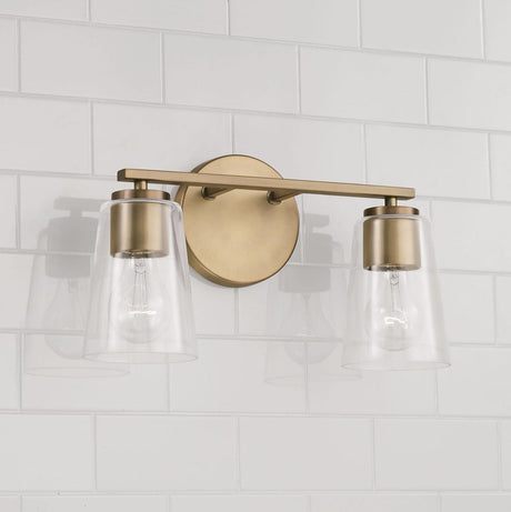 Capital Lighting 148621AD-537 Portman 2 Light Vanity Aged Brass