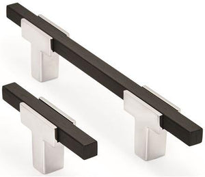 Amerock Cabinet Pull Polished Chrome/Brushed Matte Black 6-5/16 inch (160 mm) Center to Center Urbanite 1 Pack Drawer Pull Drawer Handle Cabinet Hardware