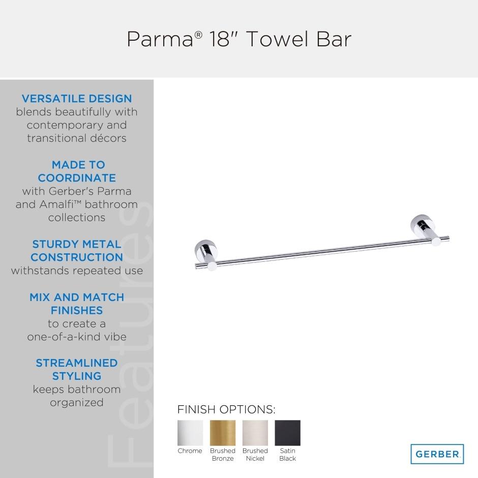 Gerber D446412BS Satin Black Parma 18" Towel Bar