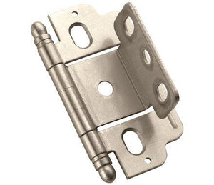 Amerock Cabinet Hinge 3/4 inch (19 mm) Door Thickness Hinge Satin Nickel 1 Pack Non Self-Closing Hinge Partial Wrap Hinge Cabinet Door Hinge