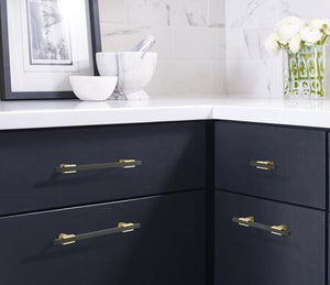 Amerock Cabinet Pull Brushed Gold/Matte Black 6-5/16 inch (160 mm) Center to Center Urbanite 1 Pack Drawer Pull Drawer Handle Cabinet Hardware