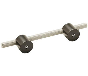 Amerock Cabinet Pull Matte Black/Silver Champagne 3-3/4 inch (96 mm) Center to Center Transcendent 1 Pack Drawer Pull Drawer Handle Cabinet Hardware