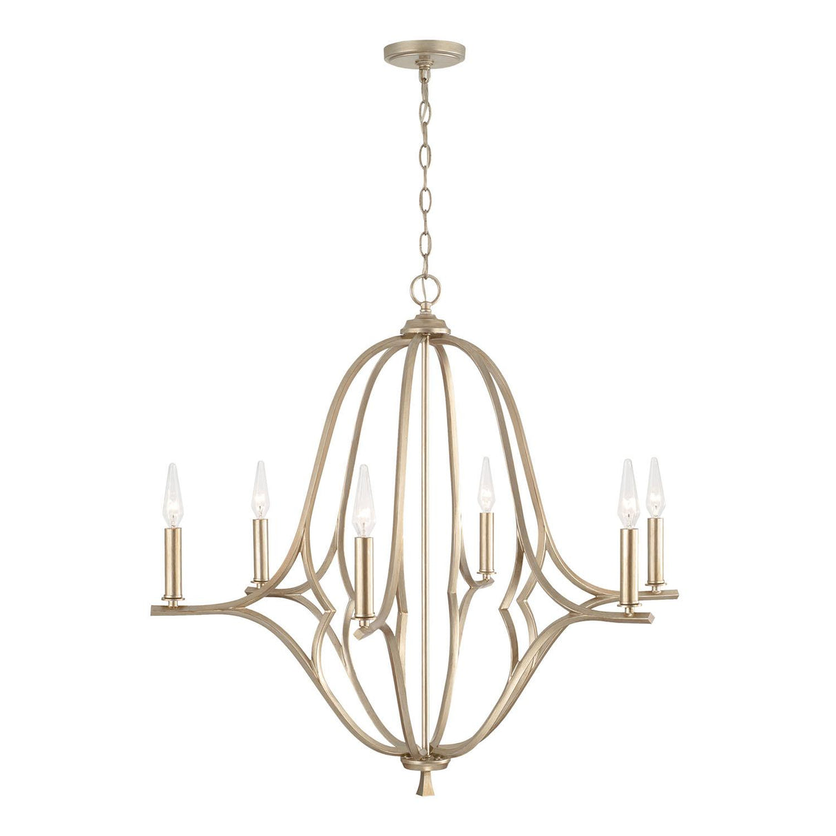 Capital Lighting 450061BS Claire 6 Light Chandelier Brushed Champagne