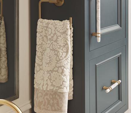 Amerock BH26541BBZ Golden Champagne Towel Ring 6-7/16 in (164 mm) Length Towel Holder Arrondi Hand Towel Holder for Bathroom Wall Small Kitchen Towel Holder Bath Accessories