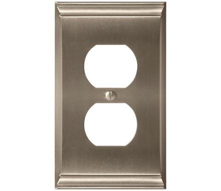 Amerock Wall Plate Satin Nickel Duplex Outlet Cover Candler 1 Pack Electrical Outlet Cover